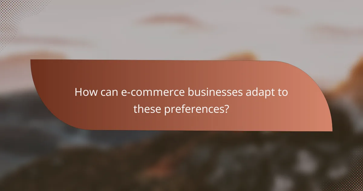 How can e-commerce businesses adapt to these preferences?