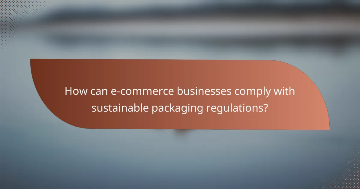 How can e-commerce businesses comply with sustainable packaging regulations?