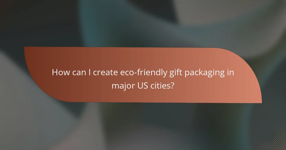 How can I create eco-friendly gift packaging in major US cities?