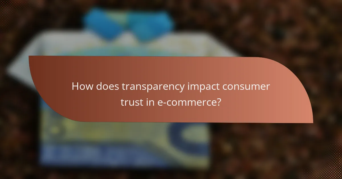 How does transparency impact consumer trust in e-commerce?