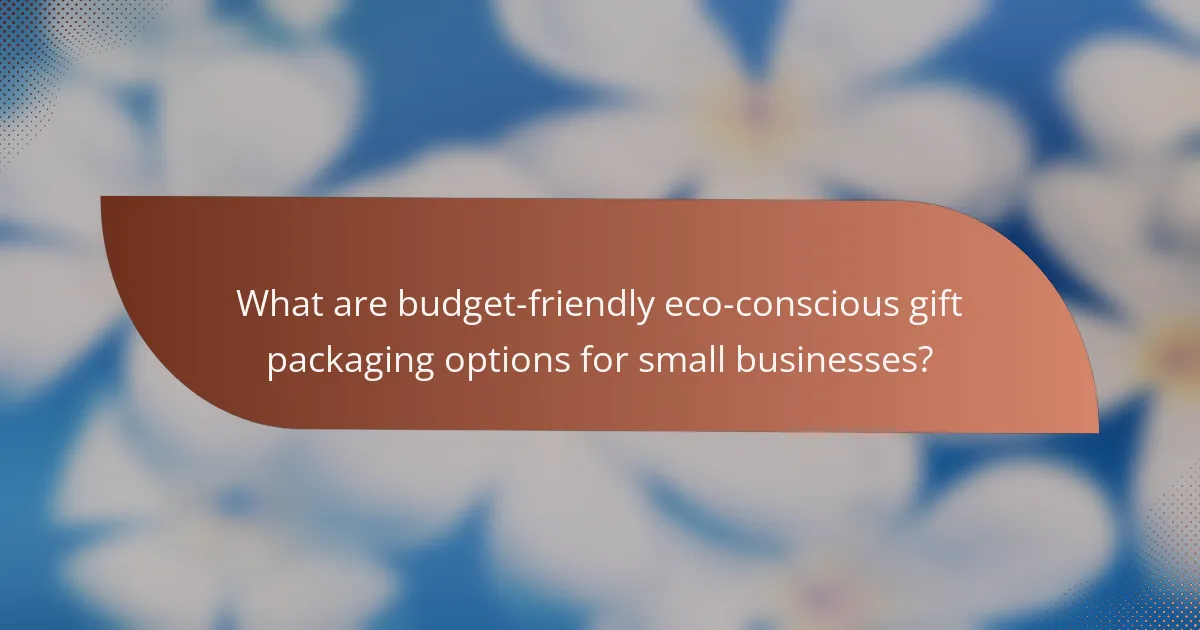 What are budget-friendly eco-conscious gift packaging options for small businesses?