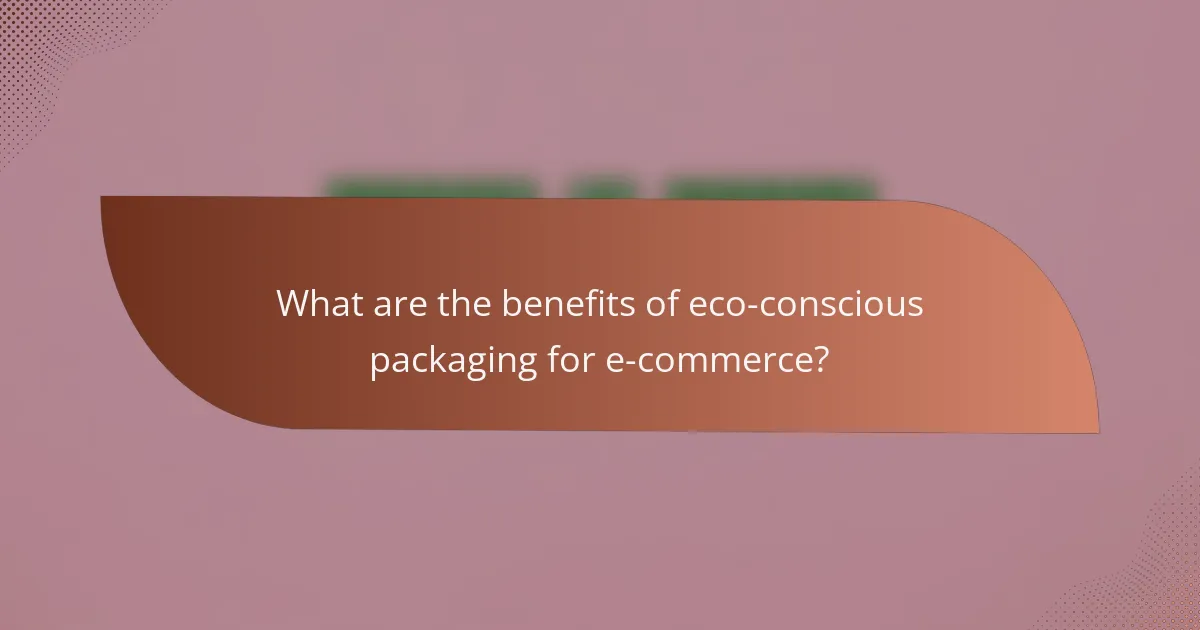 What are the benefits of eco-conscious packaging for e-commerce?