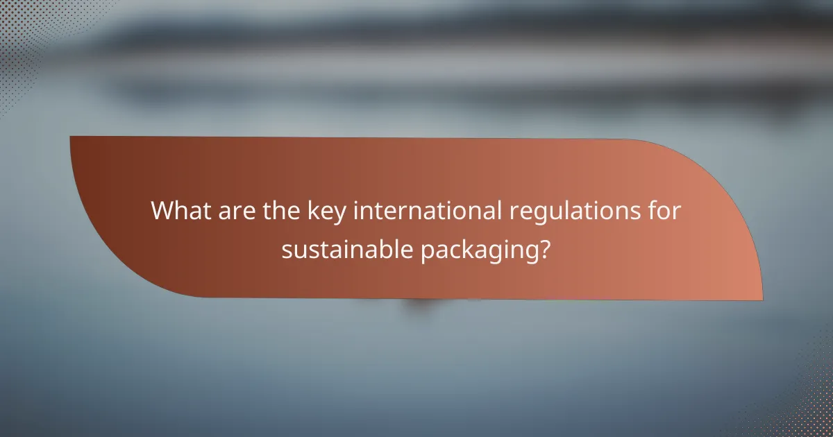 What are the key international regulations for sustainable packaging?