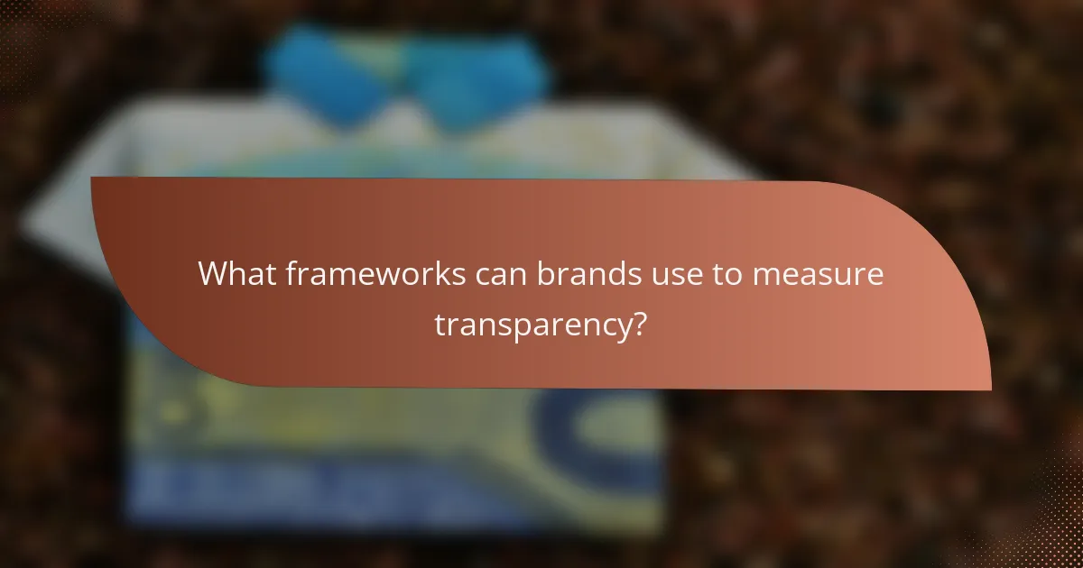 What frameworks can brands use to measure transparency?